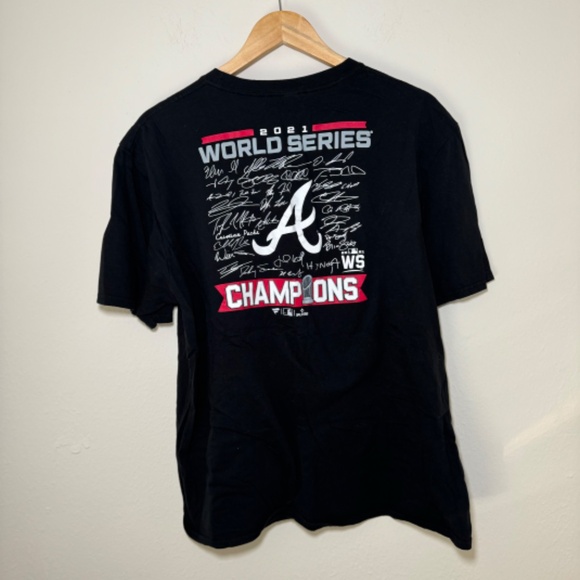 Gildan Men's MLB Atlanta Braves World Series T-Shirt Black XL - Picture 5 of 5
